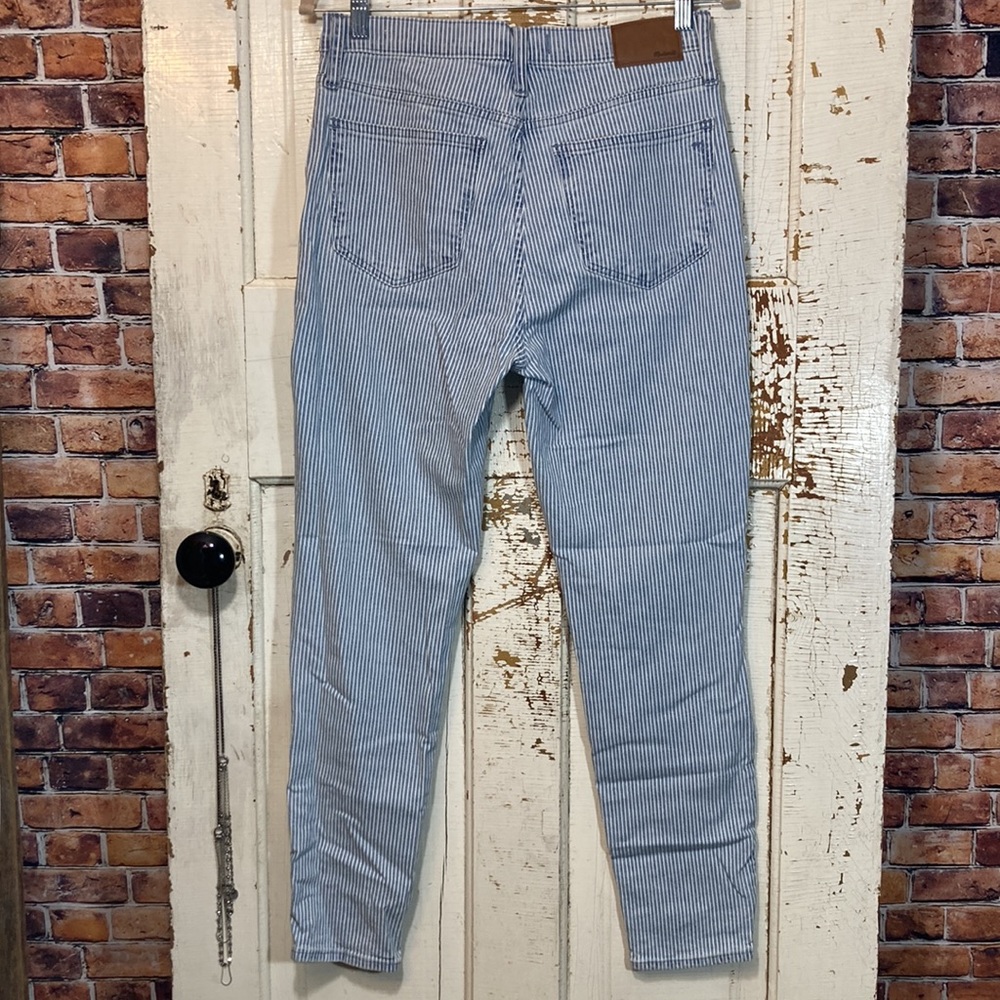 💙Madewell 10” High-Rise Skinny Crop Piper Stripe Jeans - Picture 9 of 11